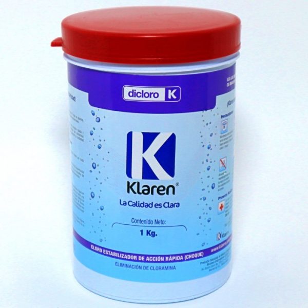 Klaren Dicloro Químico Limpiador - Cloro Estabilizado 1Kg